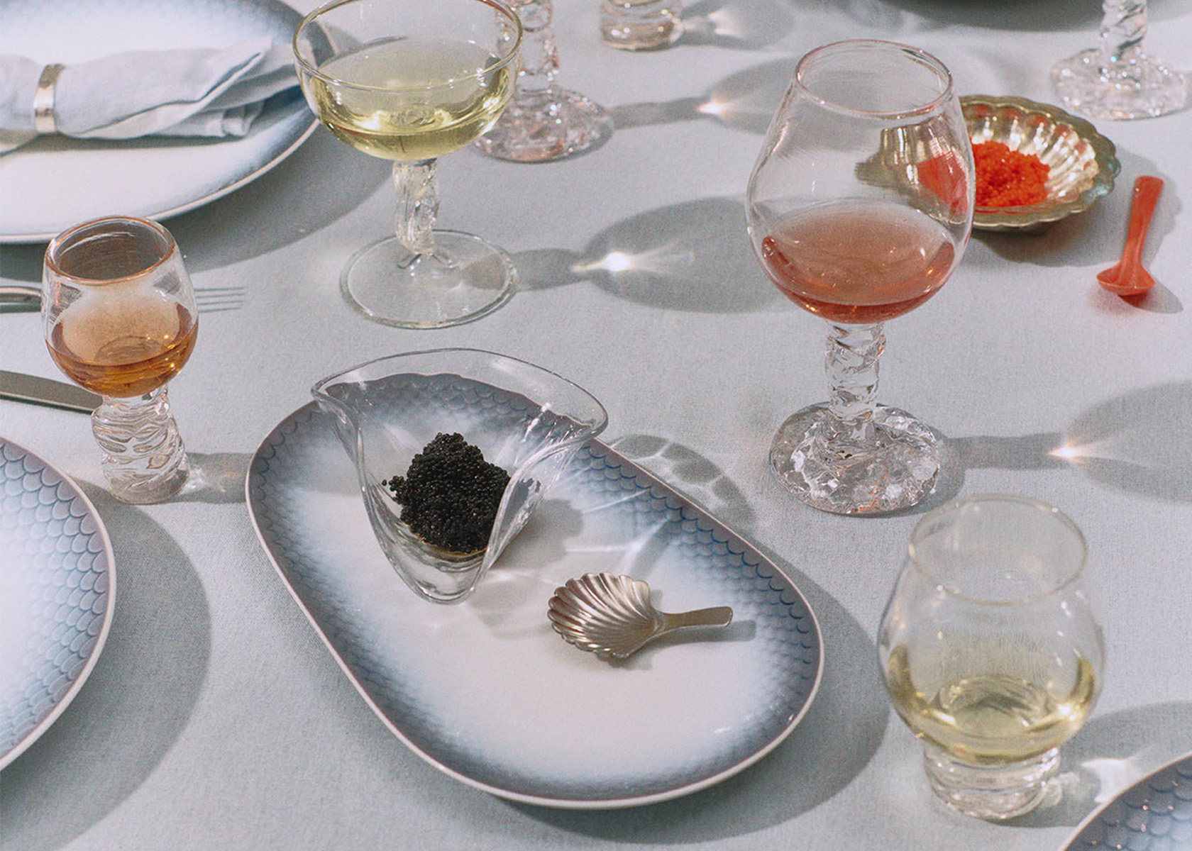An elegant table set with Hav from Royal Copenhagen